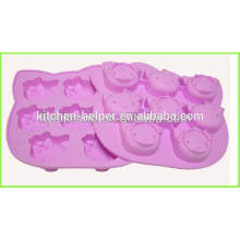 Hot selling Hello kitty face silicon cupcake mold 8